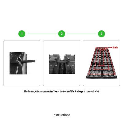 Tuingebruik Plastic vierkante plantencontainers Dakplanter Tuinzaadvermenigvuldigingsbak