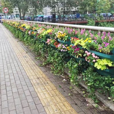 Zelfbewatering Verstelbaar Railing Plastic Hanging Flowerpot Rail Planter Design System