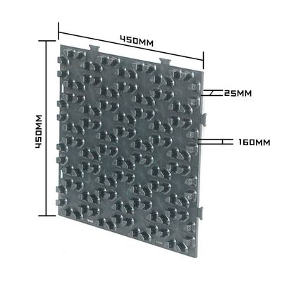 450*450*25mm Plastic Multifold Warm Water Underfloor Heating System Voor magazijn