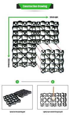Ground Stabilization Plastic Grid voor het versterken van de bodem 4 Hoeveelheid per vierkante meter
