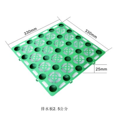 Sterke compressieweerstand Drainage Cell Plastic Drainage Systems 2,0 mm Cup Height
