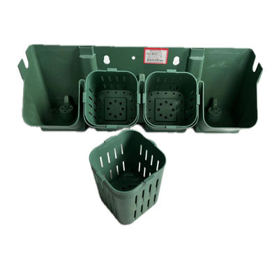 Verticale groene zwarte PP-plastic bloempot voor stapelen met bloemen/groene planten