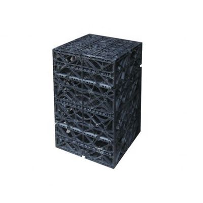 Zwart kunststof geocellular infiltratie drainage box voor regenwater inzameling